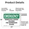 Signmission Remote Pull Station For Hood Fire Suppression Emergency Sign, Plastic, 24in W x 18in L, 2PK OS-2PACK-EM-P-1824-L-10417 - alternate 5